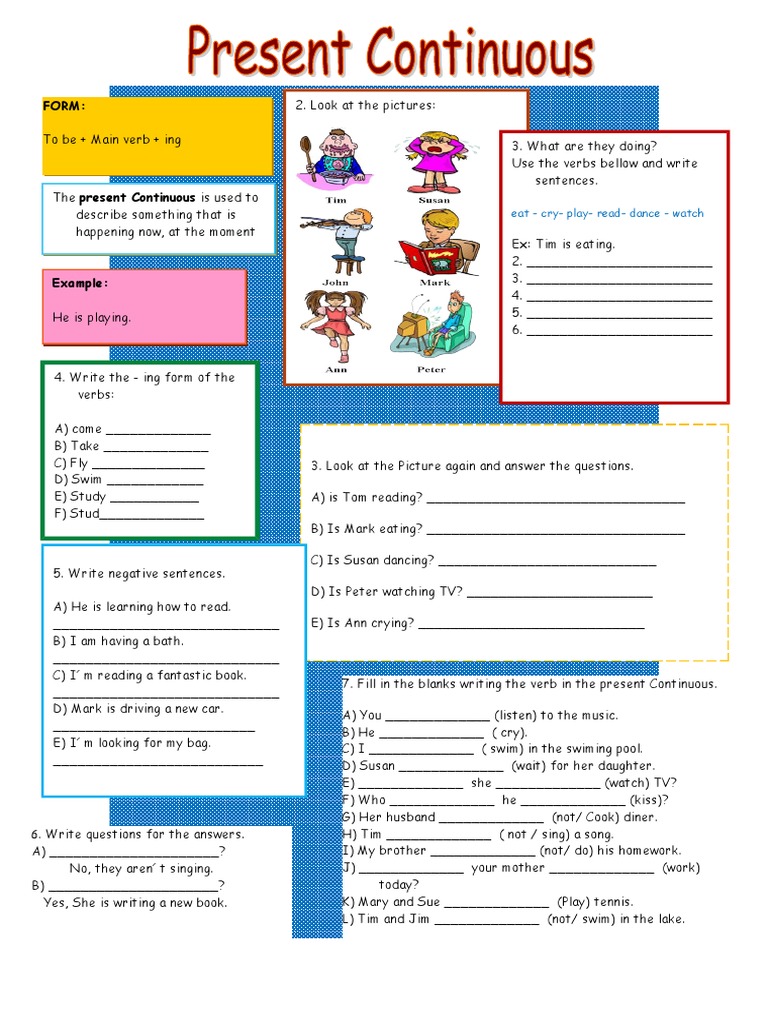 Present Continuous Fun Activities Games - 11362 | PDF | Languages ...