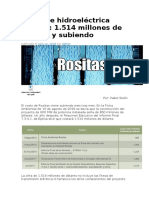 Costo de Hidroeléctrica Rositas