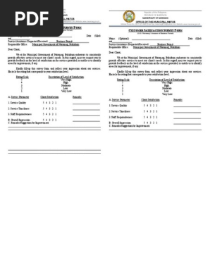 CUSTOMER SATISFACTION SURVEY FORM