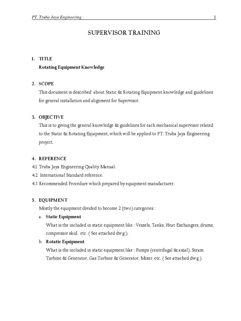 Supervisor Training on Rotating Equipment | PDF | Machines | Mechanical ...