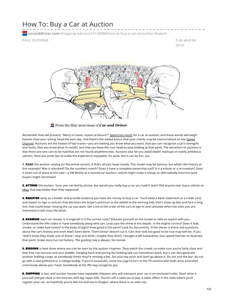 How To Buy A Car at Auction PDF Auction Auction Service