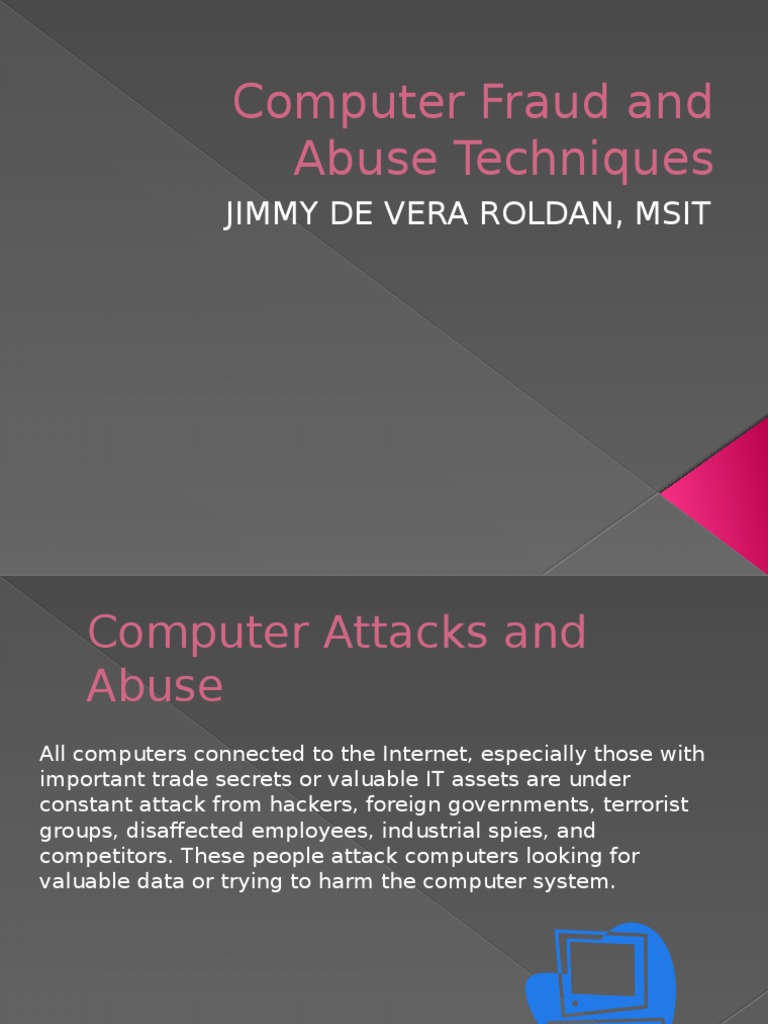 Computer Fraud and Abuse Techniques PDF Malware Computer Virus