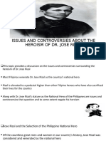 Issues and Controversies About The Heroism of Dr. Jose Rizal