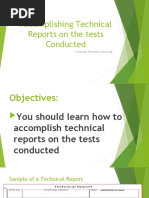 Accomplishing Technical Reports On The Tests Conducted