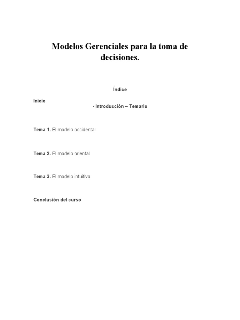 Modelos Gerenciales para La Toma de Decisiones | Descargar gratis PDF ...