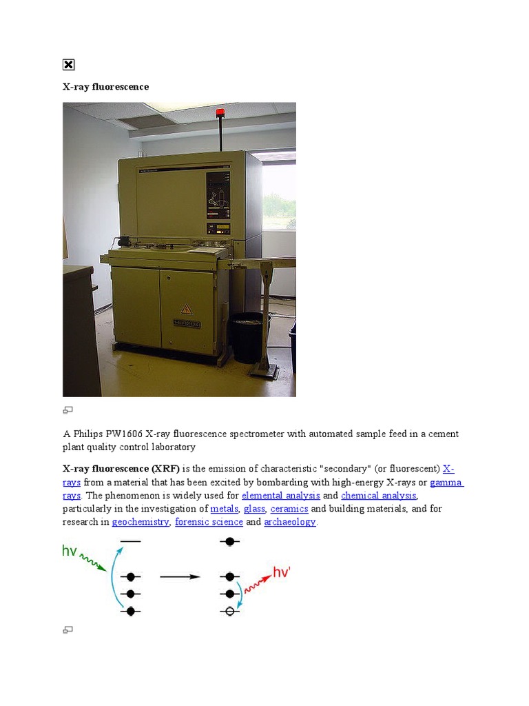XRay Fluorescence PDF Energy Dispersive X Ray Spectroscopy
