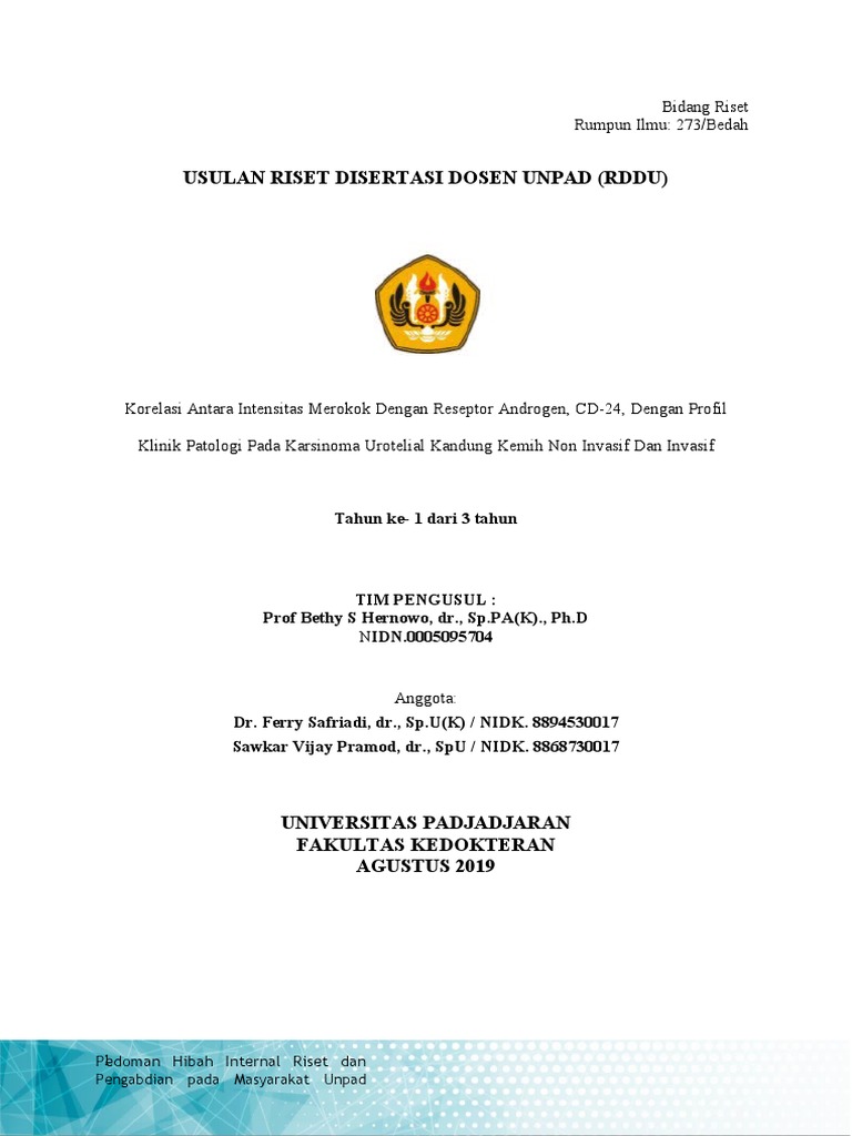 Riset Disertasi Karsinoma Urotelial Unpad | PDF