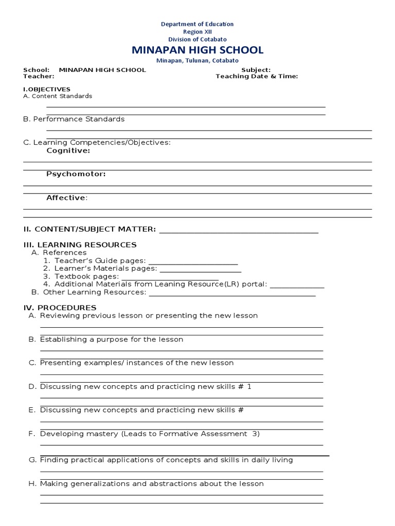 Daily Detailed Lesson Plan | PDF | Learning | Teachers