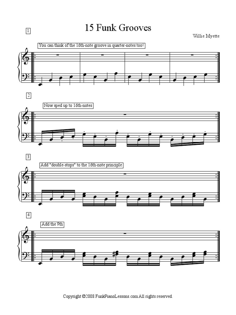 15 Funk Grooves Music Pdf Download Free Pdf Elements Of Music