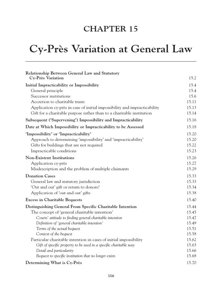 Cy-Près Variations in Charitable Trusts | PDF | Will And Testament ...