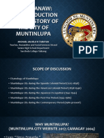 Introduction To Kasaysayan NG Muntinlupa PDF