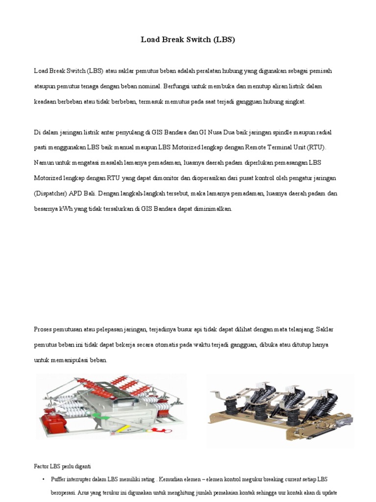 Fungsi dan Konstruksi Load Break Switch | PDF