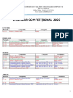 Calendar Competitional FR KARATE Pentru Anul Competitional 2020