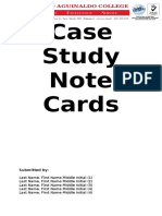 Case Study Note Card Format