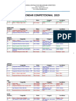 CALENDAR COMPETITIONAL  24 IANUARIE 2019