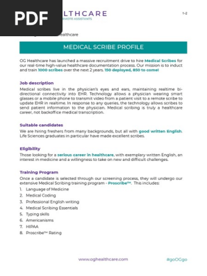 Ogh Job Description Pdf Clinical Trial Physician