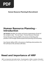 Human Resource Planning & Recruitment