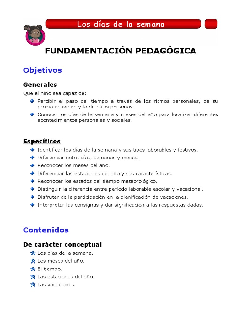 Actividades para Aprender los Días de la Semana | PDF