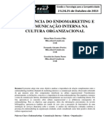 A Influência Do Endomarketing e Da Comunicação Interna Na Cultura Organizacional PDF