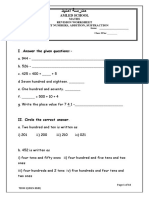 3-Digit Math Revision Worksheet