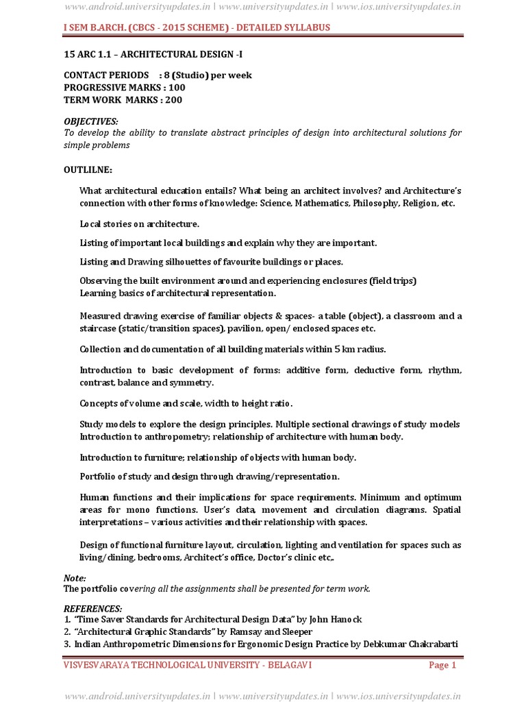Vtu B Arch 2015 Scheme Syllabus Pdf Bending Beam Structure