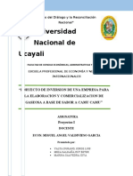 Proyecto de inversión de gaseosa a base de Camu Camu