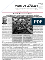 Farine: Droits de Douane, Qualité Nutritive Et Sécurité Alimentaire