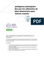 Los 14 Patógenos Principales Transmitidos Por Los Alimentos de Seguridad Alimentaria para Futuras Mamás