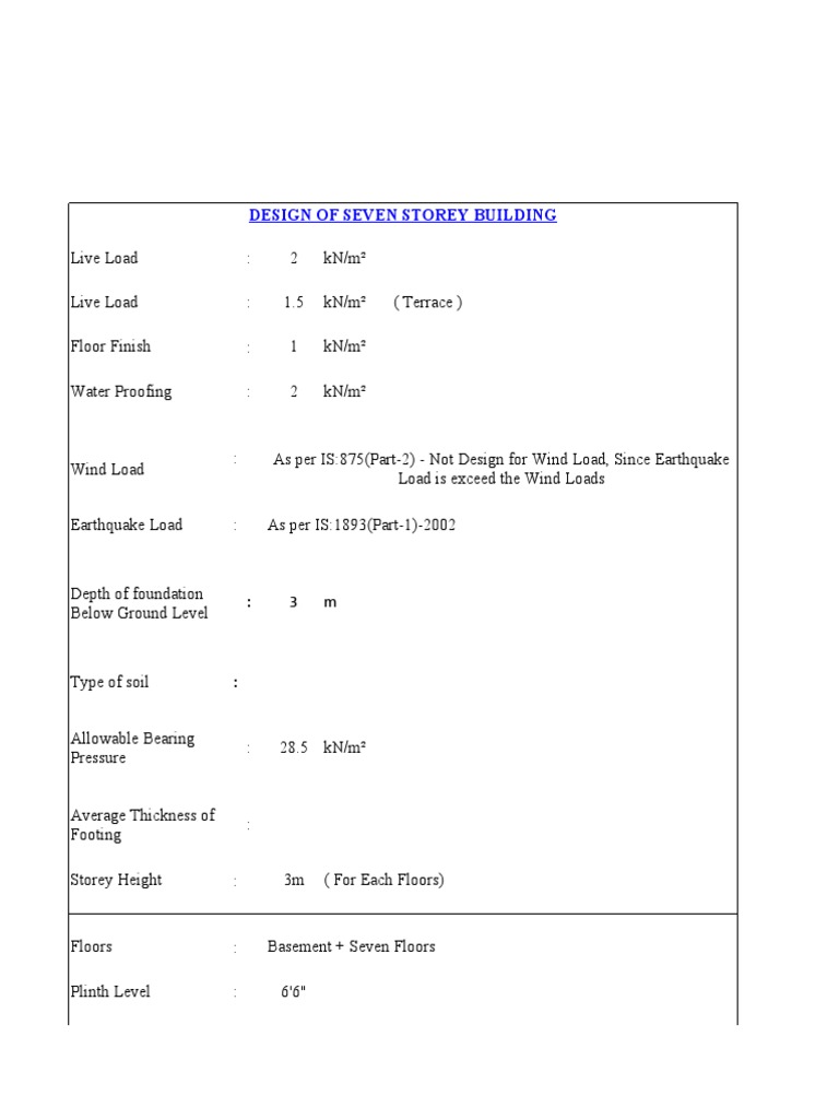 Earth Quake Load Calculation | PDF | Wall | Buildings And Structures