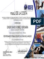 Formación avanzada alturas certificado Einer Gómez