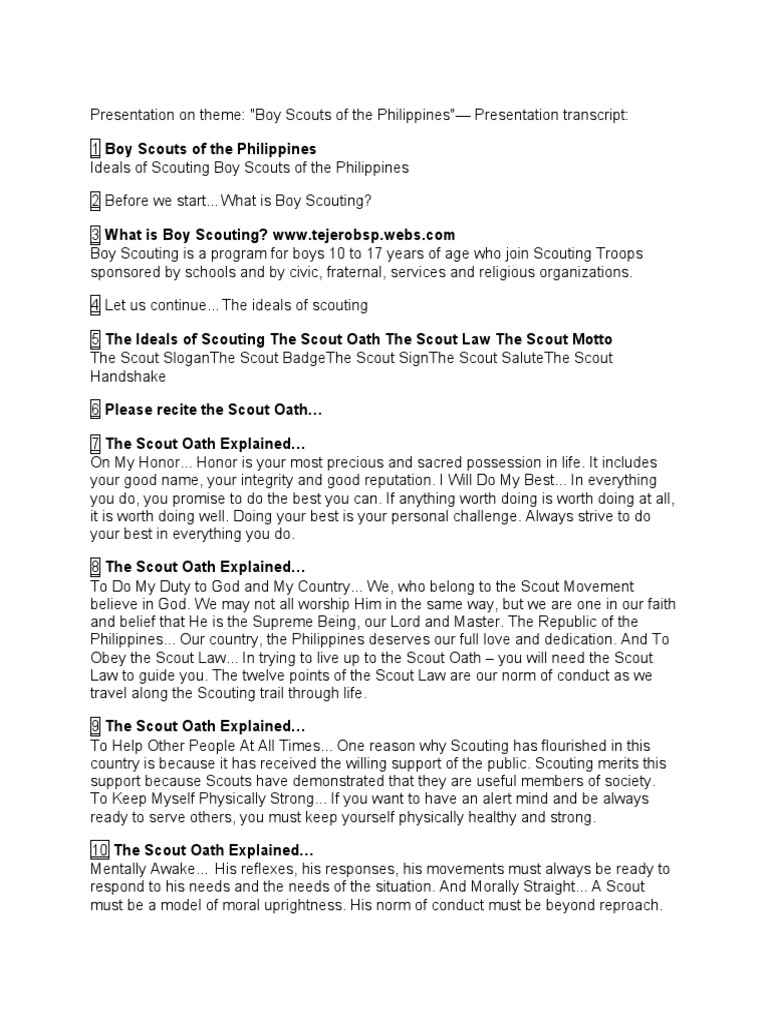 BSP Lectures | PDF | Scouting | Outdoor Recreation Organizations