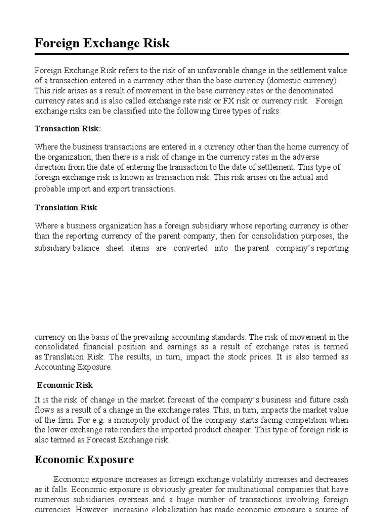 Foreign Exchange Risk 2 | PDF | Foreign Exchange Market | Economies