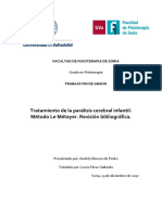 TFG Metodo Le Métayer, Tratamiento de La Paralisis Cerebral Infantal (Revision Bibliografica) PDF