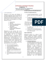 Hospital Functions and Support Functions Assignment