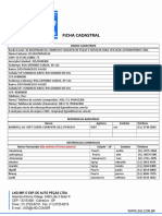 Ficha cadastral de empresa de peças e serviços para veículos