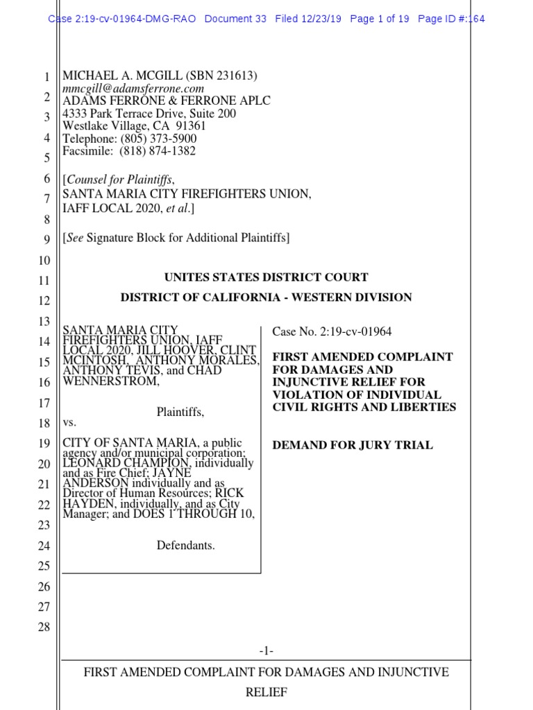 Adam Ferrone Age in Legal Complaint | PDF | Complaint | Damages