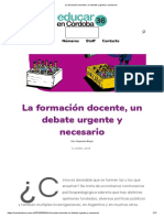 La Formación Docente, Un Debate Urgente y Necesario