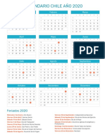 Calendario Chile Año 2020r