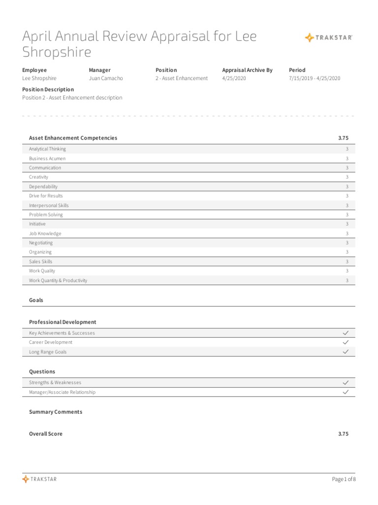 Employee Reviews PDF Goal Creativity