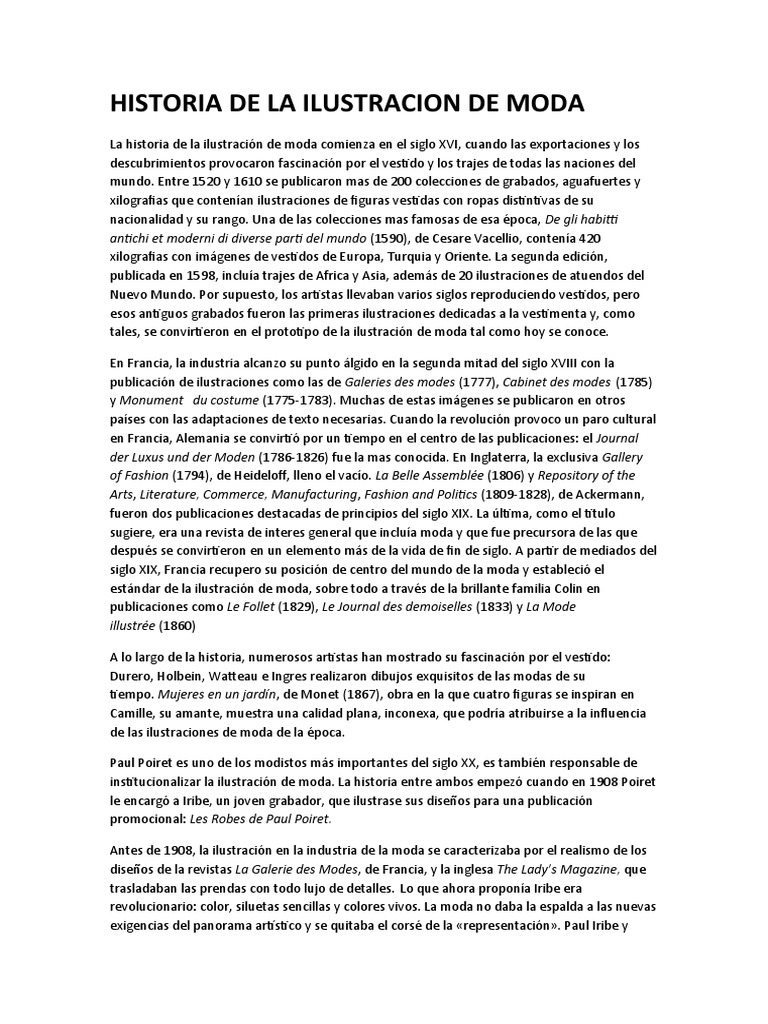 Historia De La Ilustracion De Moda Pdf Moda Era De Iluminacion