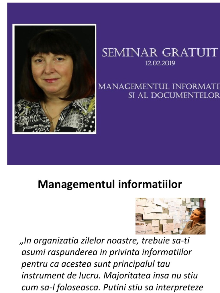 Managementul Informatiei Si Al Documentelor | PDF
