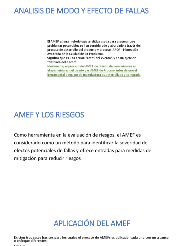 Significado y Propósito del AMEF | PDF | Ingeniería de confiabilidad ...