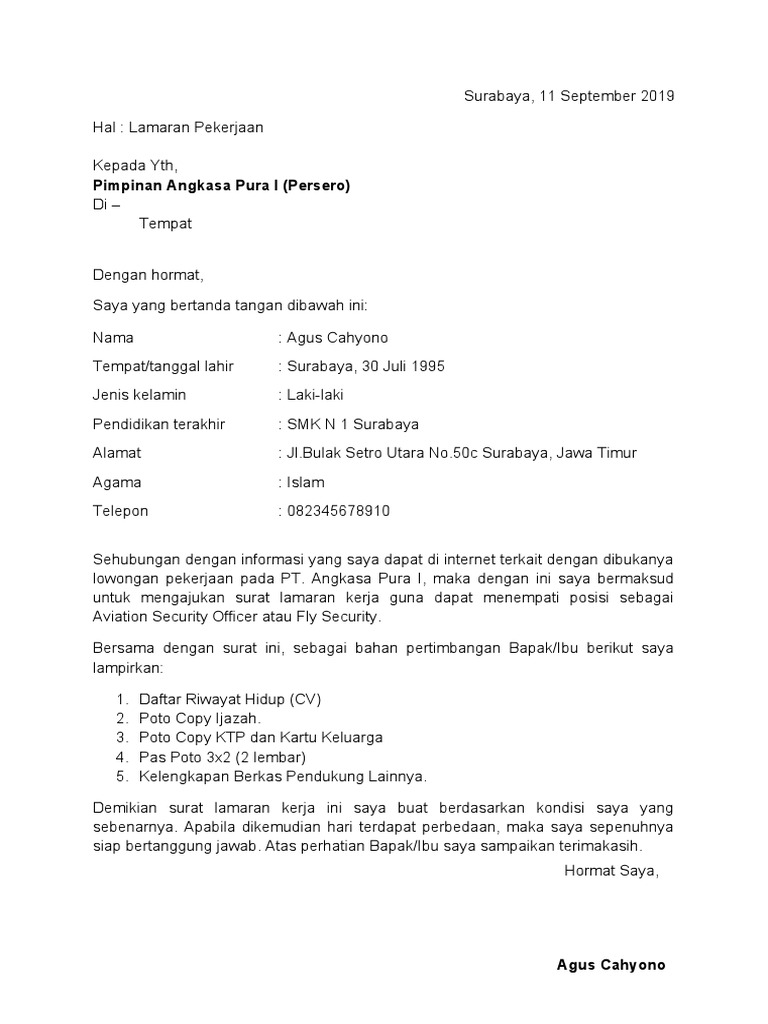 Download 97+ Contoh Surat Surat Lamaran Kerja Pertamina Terbaik Dan Terbaru