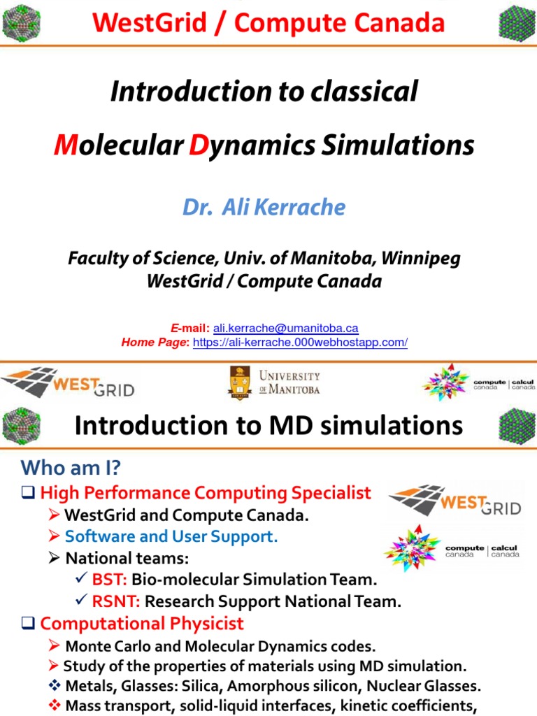 Introduction to Molecular Dynamics | PDF | Molecular Dynamics | Diffusion