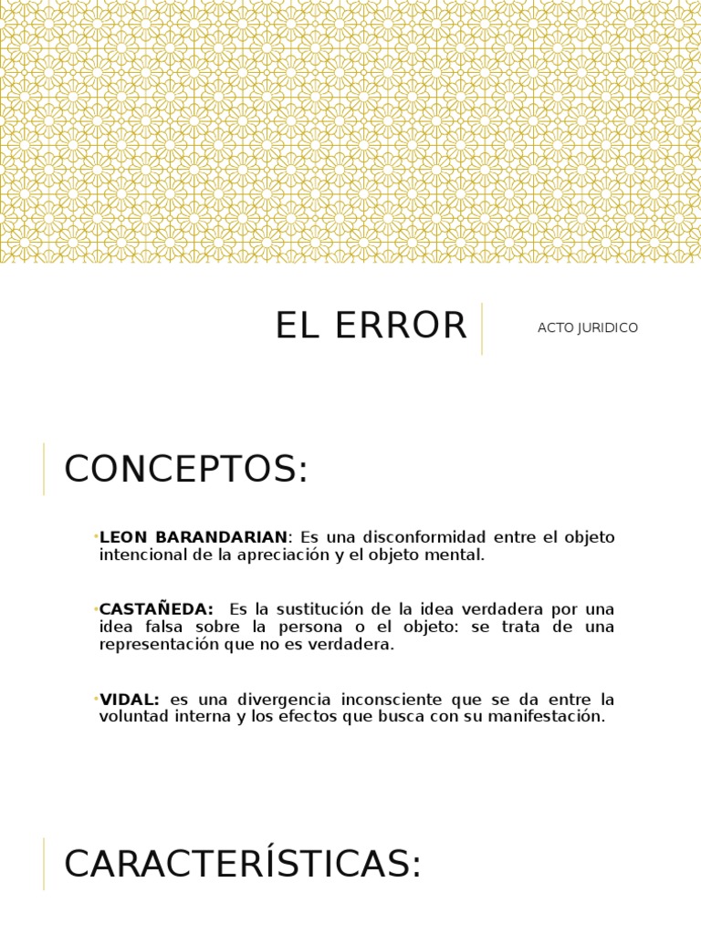 Error en el Acto Jurídico: Tipos y Efectos | PDF | Virtud | Principios ...