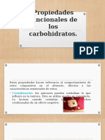 Propiedades funcionales de los carbohidratos.