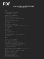 List of All Eminem Songs (1988-2019) | PDF | African American ...