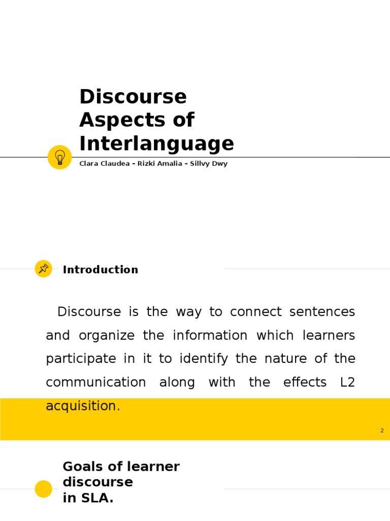Discourse Characteristics in Interlanguage | PDF | Second Language ...