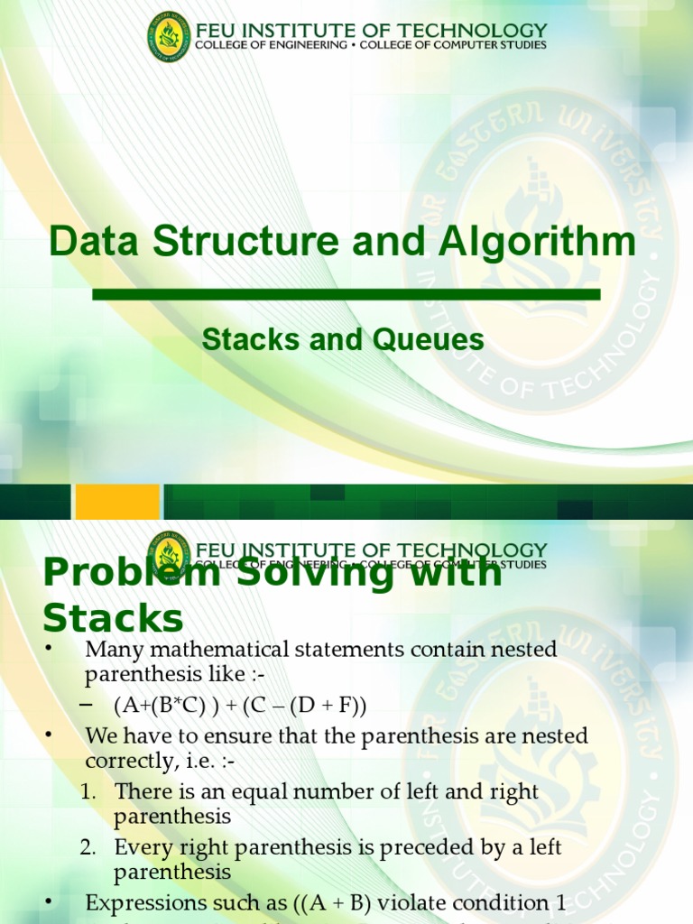 7 - 1 Stacks and Queues | PDF | Computer Engineering | Computer Programming