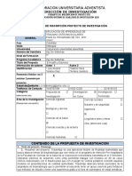 Formato de Inscripción Proyecto de Investigación